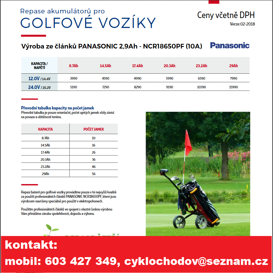 repase golfových baterií